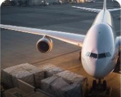 Cargo plane being loaded